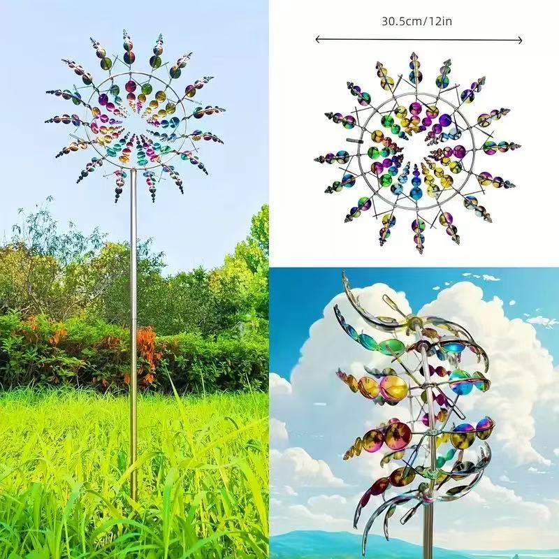 Jeweled-Style Garden Wind Spinner — additional product view