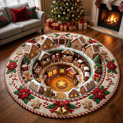 3D Optical Illusion Round Christmas Rug – 17 Festive Designs