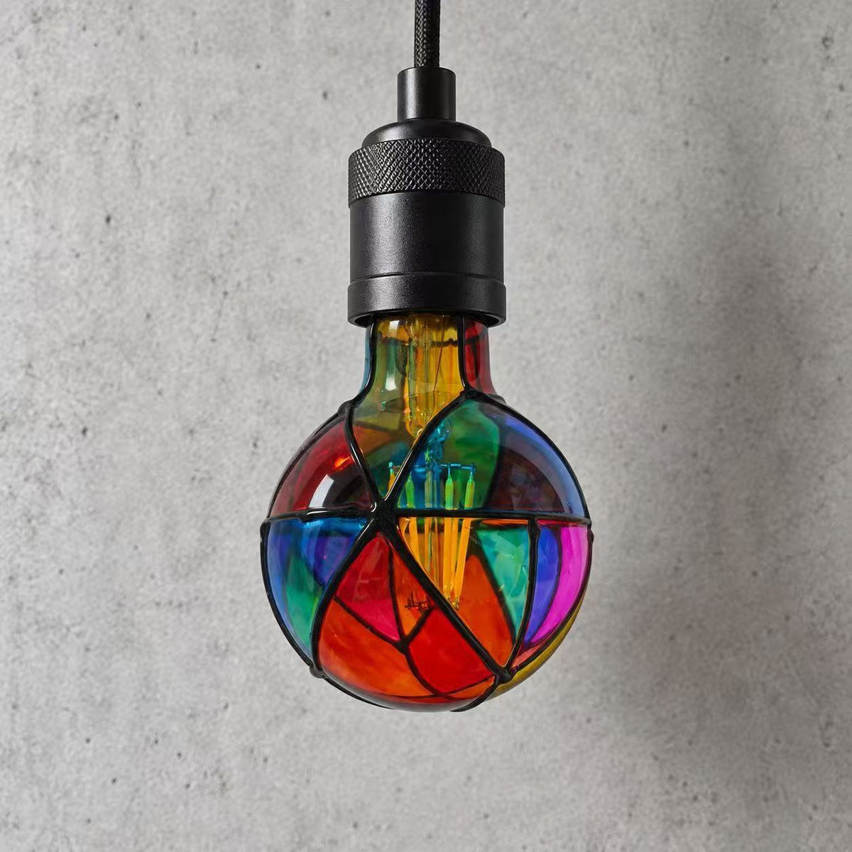 Mosaic-Style Decorative Light Bulb on display