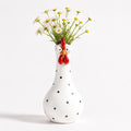 White Polka-Dot Chicken Vase