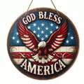 God Bless America Round Door Hanger