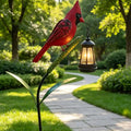 Cardinal Lantern Garden Stake