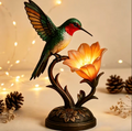 Hummingbird and glowing flower decorative night lamp